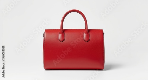 Elegant red leather rectang...