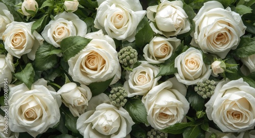 A floral backdrop featuring white roses symbolizing spring and summer beauty for a nature inspired gift concept