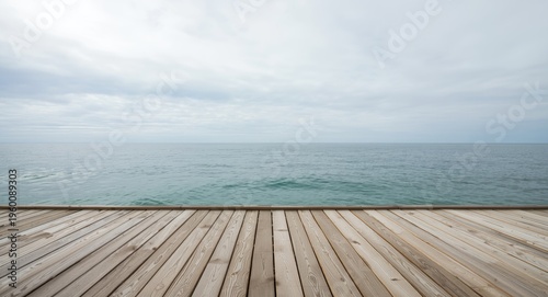 Peaceful outdoor wood deck ...