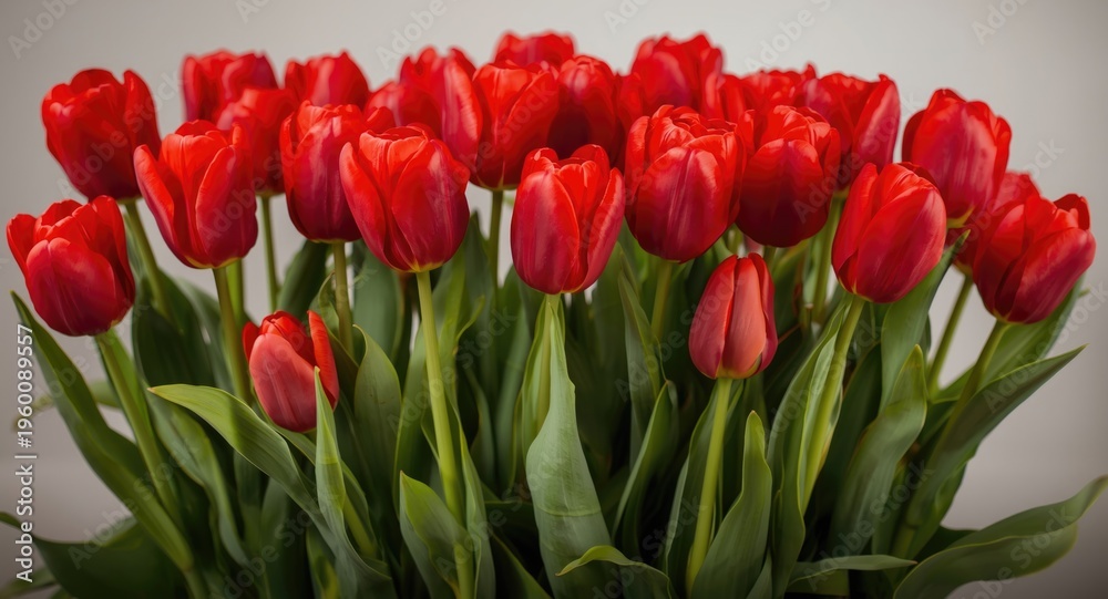 Fototapeta premium Radiant red tulips signifying perfect love messages