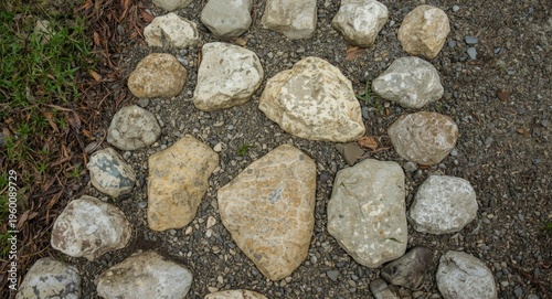 Natural stone path in garde...