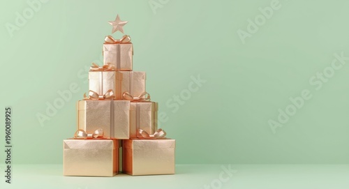 Pyramid of elegant rose gol...
