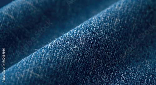 Macro image of denim cloth ...