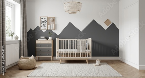 Scandinavian nursery room w...