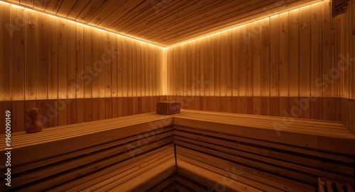 Finnish style sauna interio...
