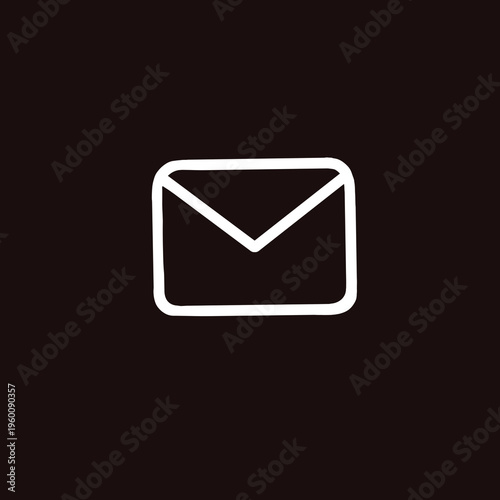 mail icon on black background