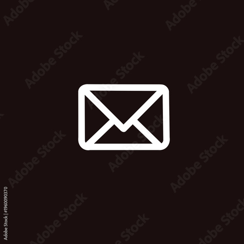 mail icon on black background
