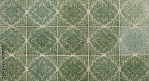 Green ceramic mosaic tiles ...