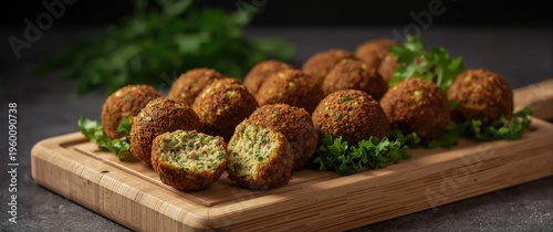 Falafel balls with fresh gr...