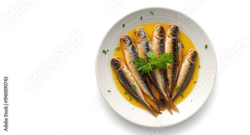Plated marinated anchovies ...