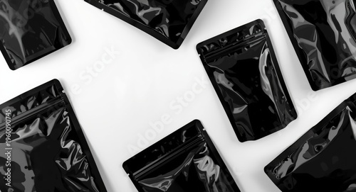 Glossy black stand up pouch...