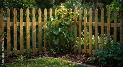 Lively painted wooden fence...