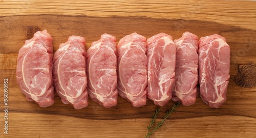 Fresh pork meat placed neat...