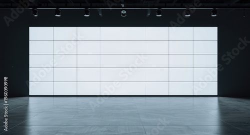 Empty LED display wall in a...