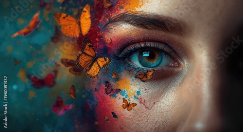 Expressive colorful butterf...
