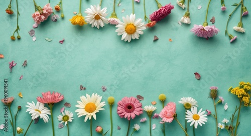 Garden flowers presented on...