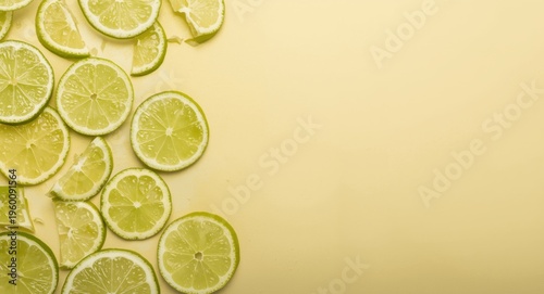 Sliced lime pieces isolated...