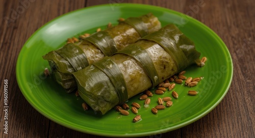 Indonesian banana leaf wrap...