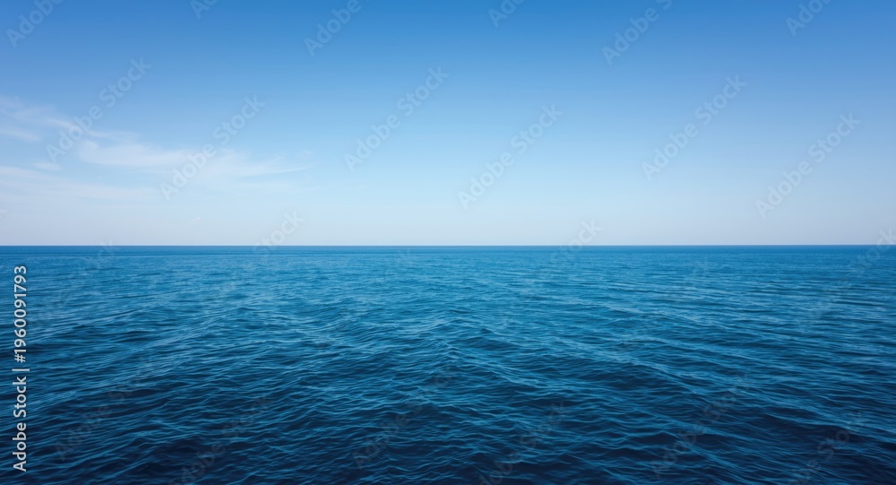 Obraz premium Relaxed ocean blue vista with smooth sea surface and invisible horizon
