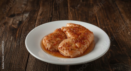 Seasoned chicken marinating...