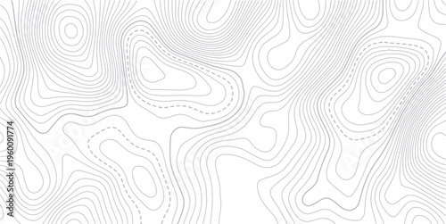 Topographic beautiful white and black contour topo wavy pattern map line design, geography map line,White geographic contour map. Abstract outline grid.
