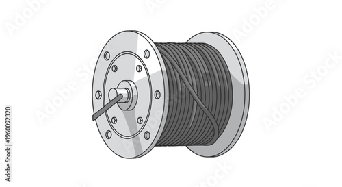 Spool of Wire with Metal Flanges.