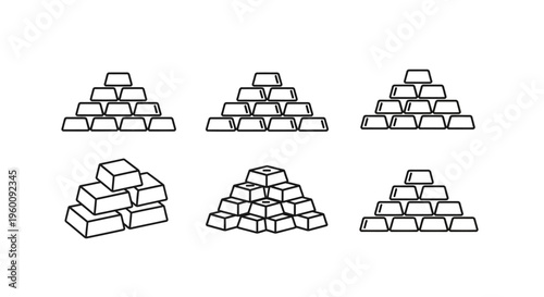 Gold bars stacked in piles.