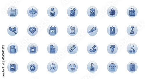 Collection of various business icons.