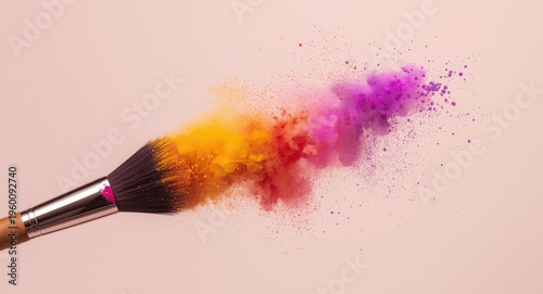 Colorful powder eruption fr...