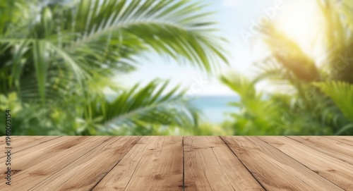 Rustic wood platform surfac...