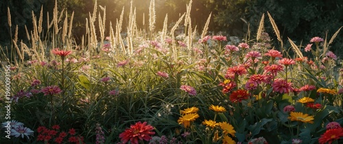 Radiant garden scene displa...