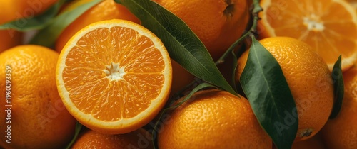 Freshly cut citrus fruit sh...