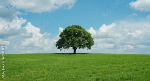 Isolated leafy tree in the ...