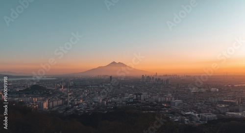 City horizon at sunset with...