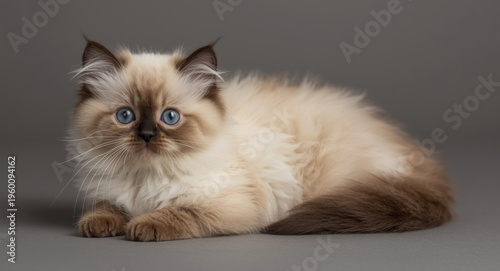 Small ragdoll baby cat with...