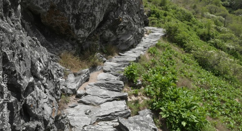 Outdoor trail carved from r...