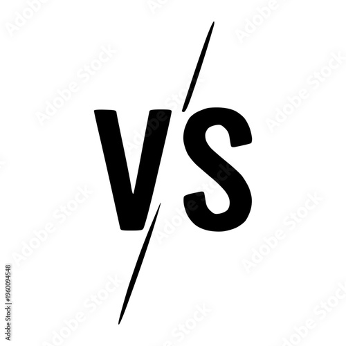 A bold black and white versus concept, ideal for comparison, competition, or choice presentations illustrating the 'vs' dynamic