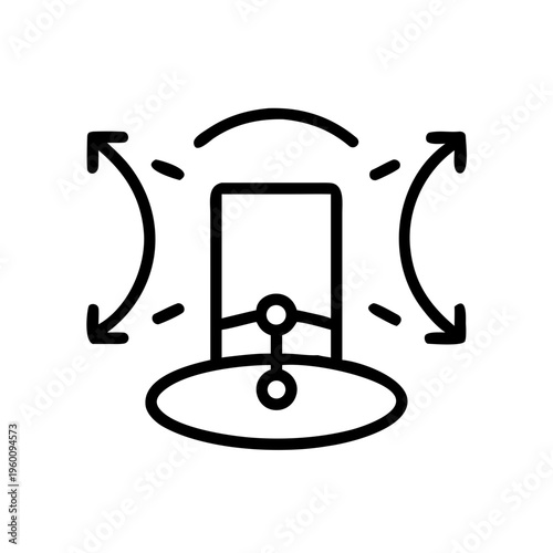 Virtual portal icon in minimalist style with arrows indicating expansion and contraction.