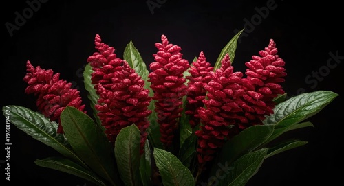 Red ginger plants flourishi...