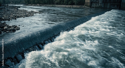 River dam flood drainage wi...