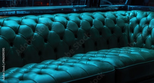 Image of green tufted leath...