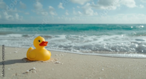 Lively rubber duck sitting ...