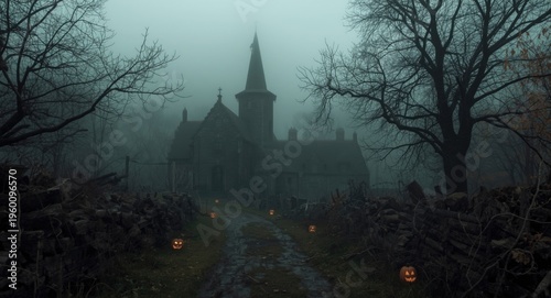 Halloween horror scene of a...