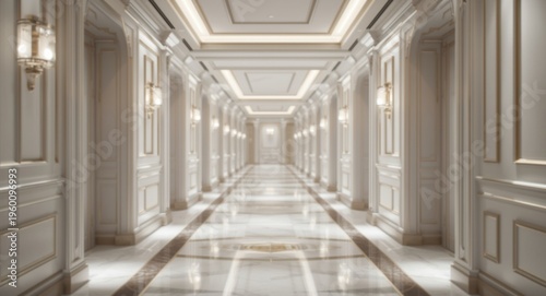 Luxury hotel corridor in wh...