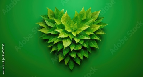 Lively green heart design m...