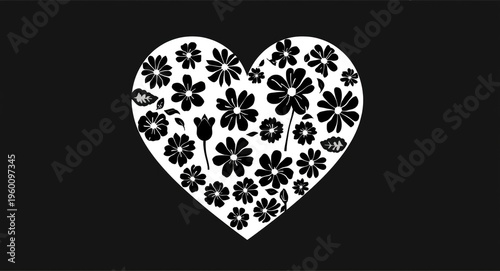 Floral silhouette compositi...