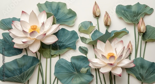 Hand painted lotus water li...