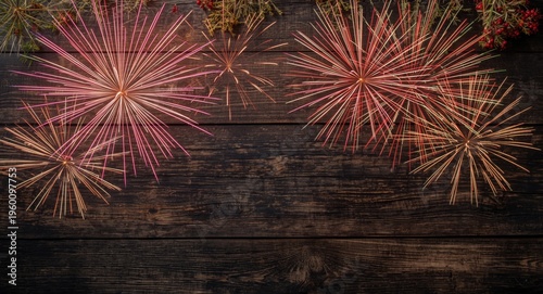 Festive fireworks bursting ...