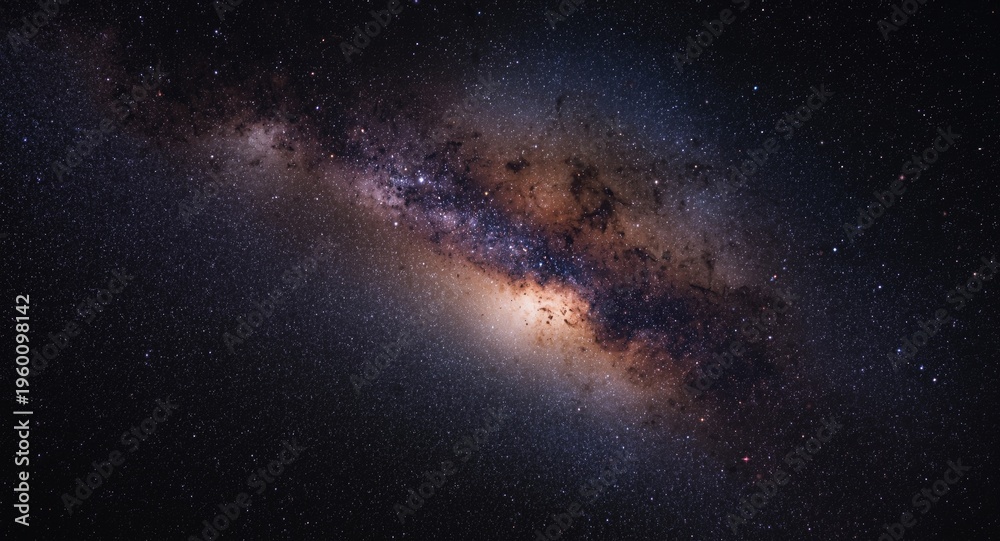 Fototapeta premium Luminescent galaxy with radiant star clusters