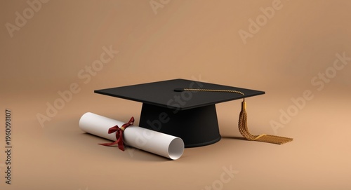 Graduation cap resting with...
